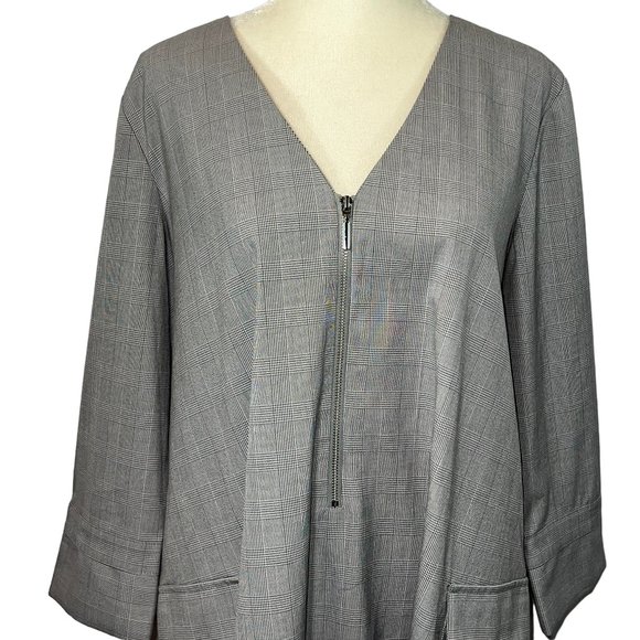 Like new ZARA Classic Black Gray White Houndstooth Shift Dress Size 12 - Picture 9 of 9